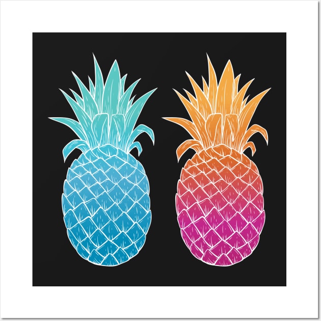 Tropical Summer Pineapples Wall Art by bluerockproducts